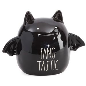 Rae Dunn FANG TASTIC Ceramic Bat Halloween Decor 8in x 6.5in